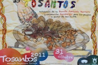 El cartel de Tosantos, obra de Ernesto Quirós, alumno del colegio Caetaria