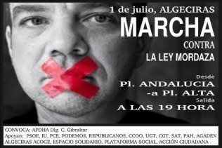 Podemos Algeciras participará en la marcha contra la Ley Mordaza