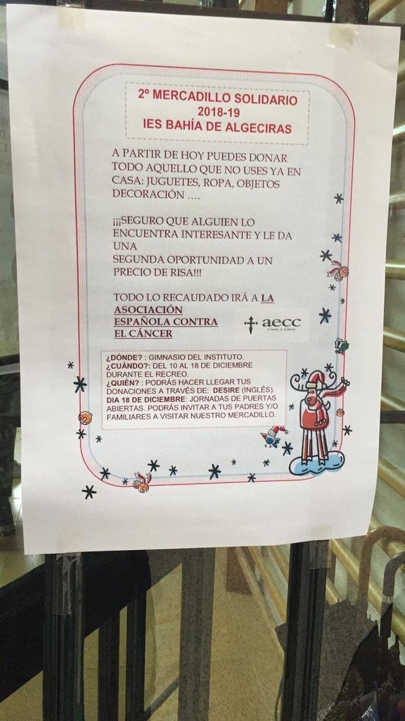 El IES Bahía de Algeciras centra su solidaridad navideña en un mercadillo de regalos de segunda mano