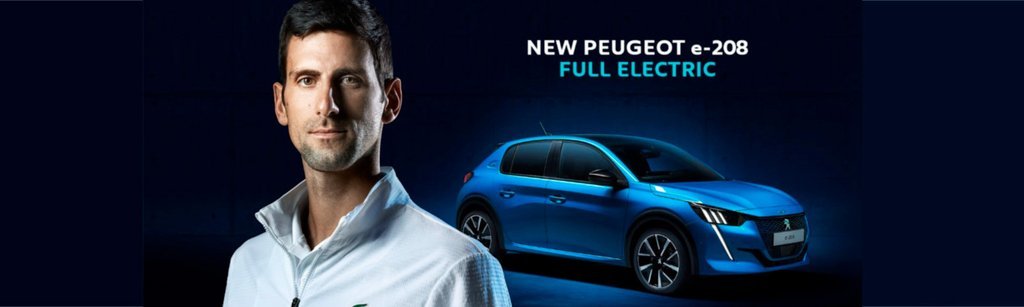 Lanzamiento de la nueva campaña internacional PEUGEOT e-208 con Novak Djokovic