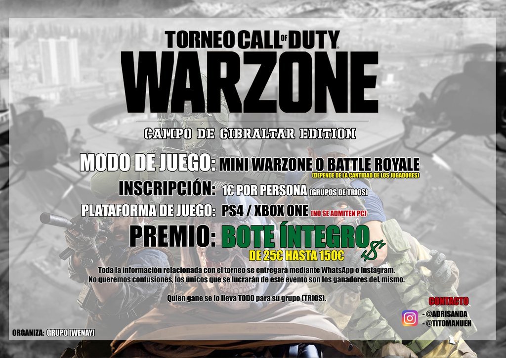 Un grupo de gamers algecireños organiza un torneo del videojuego Call of Duty Warzone
