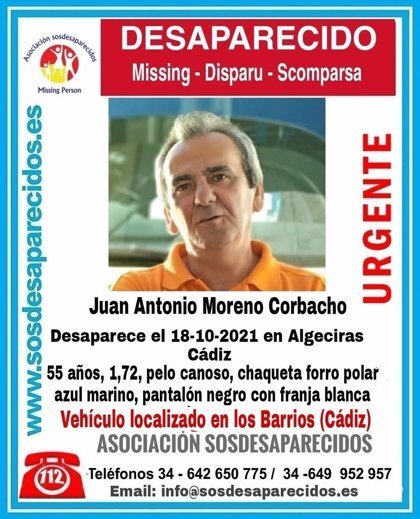 Encuentran muerto a Juan Antonio Moreno, desaparecido en Algeciras el 18 de octubre